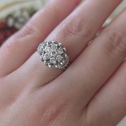 Vintage 18k witgouden ring met diamanten 0.56ct