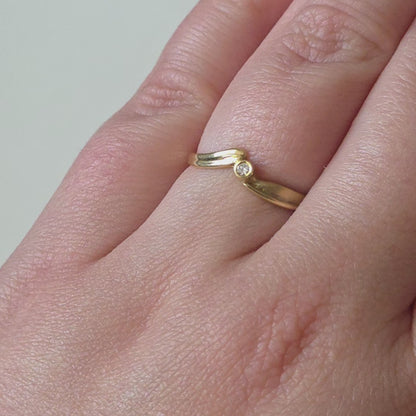 Vintage 14k gouden ring diamant 0.02ct
