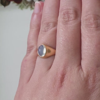 Vintage 18k gouden ring met maansteen