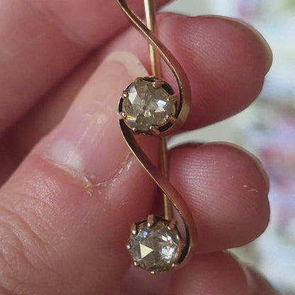 Antieke 14k gouden roosdiamant broche uit 1737
