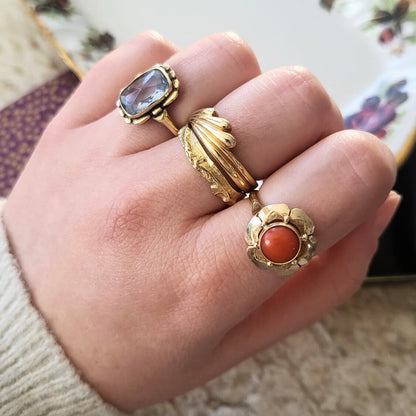 Vintage 14k gouden ring met topaas