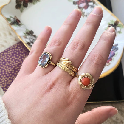 Vintage 14k gouden ring schors