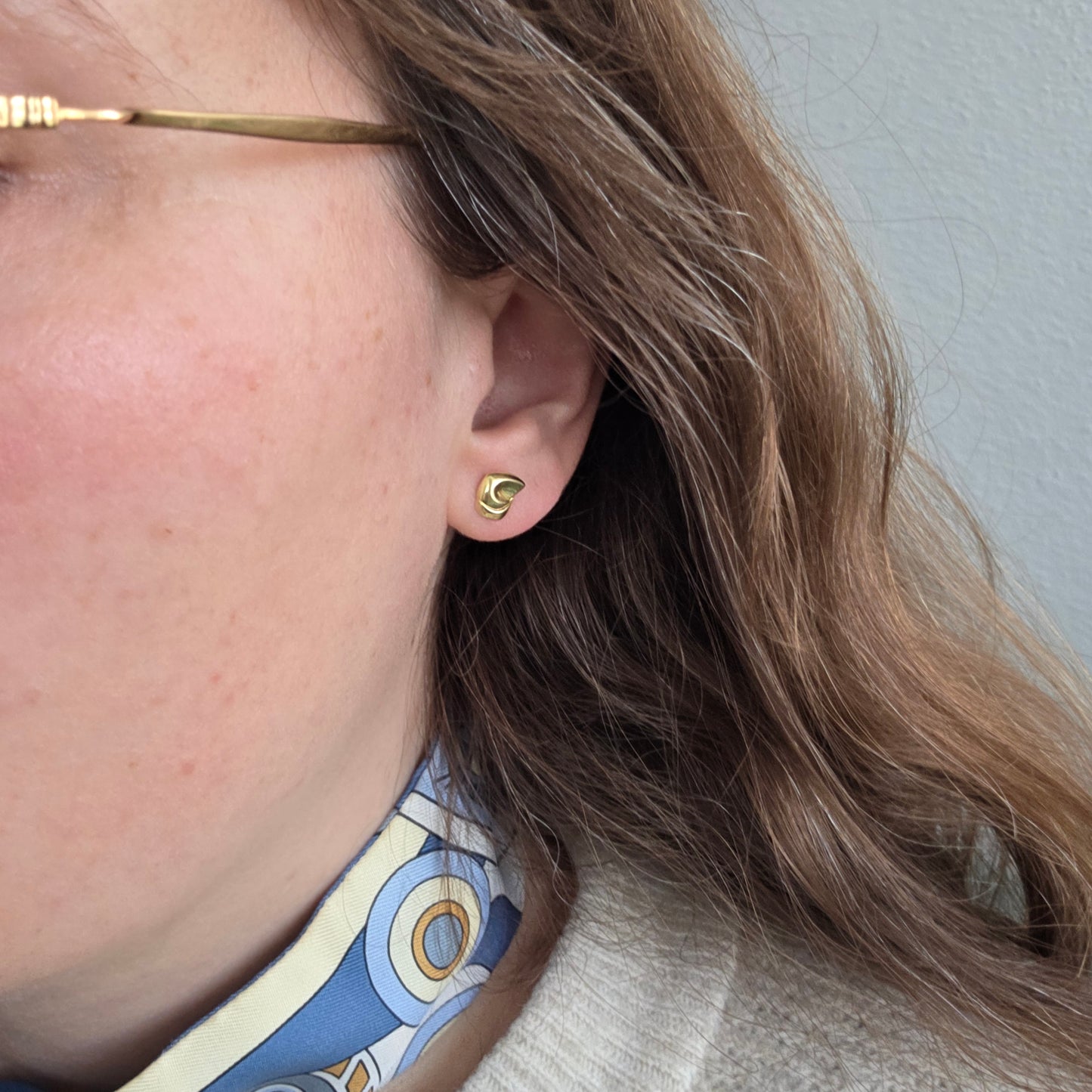 Vintage 14k gouden oorstekers abstract
