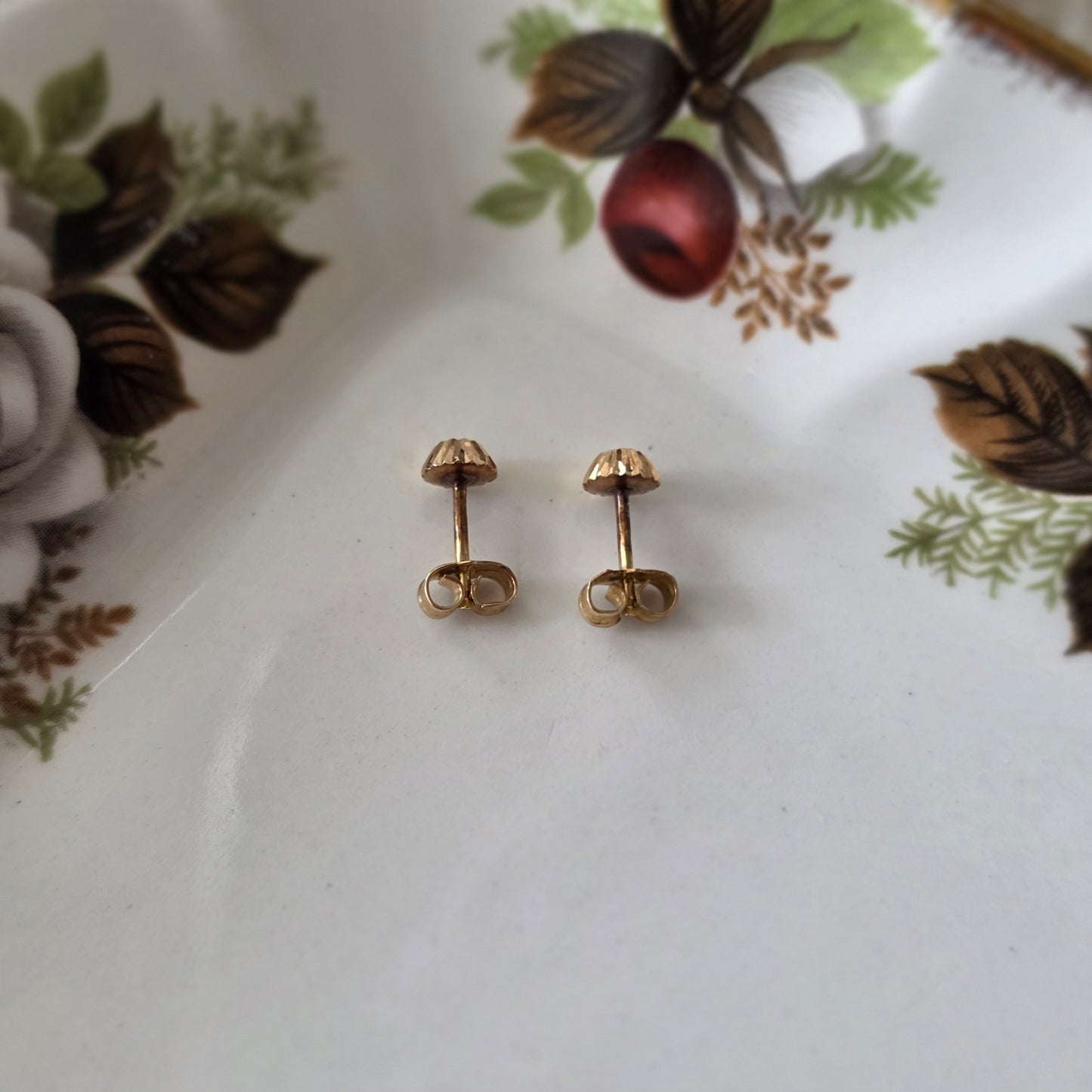Vintage 18k gouden oorstekers sparkle
