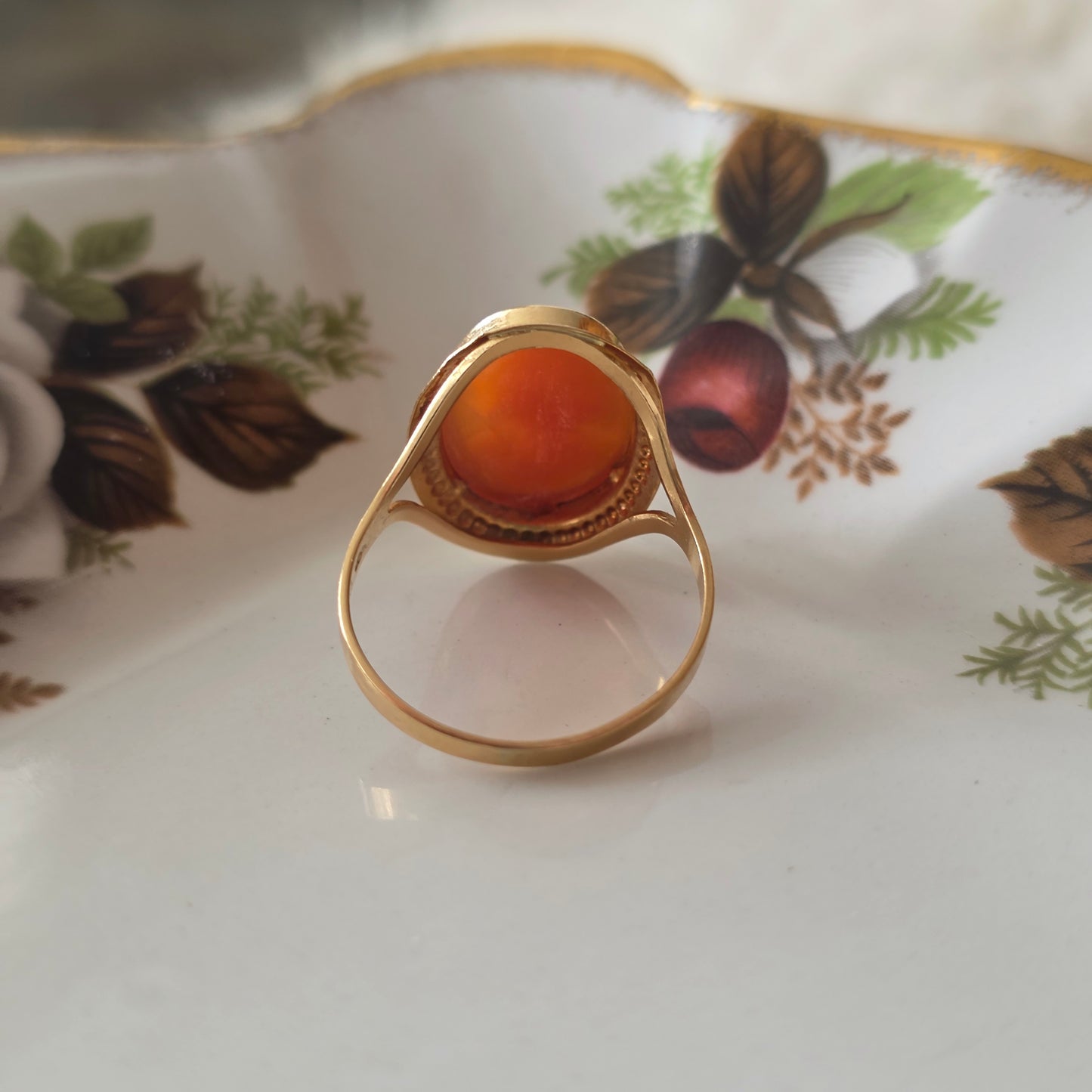 Vintage 18k ring met camee
