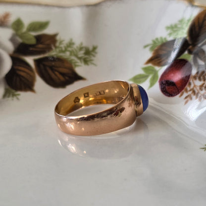 Vintage 18k gouden ring chalcedoon