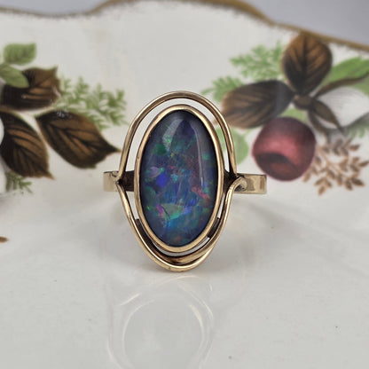 Vintage 9k ring met opaal