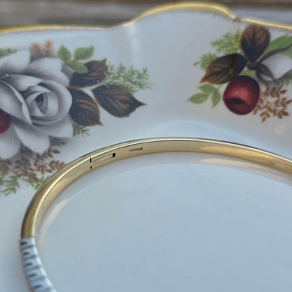 Vintage 14k gouden bangle armband met 13 diamanten