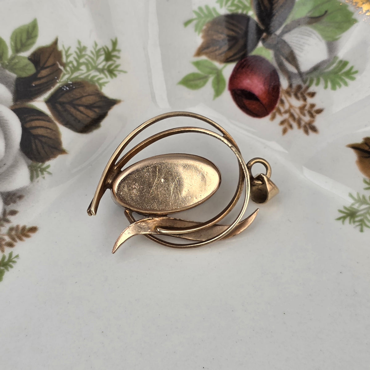 Vintage 9k hanger met opaal