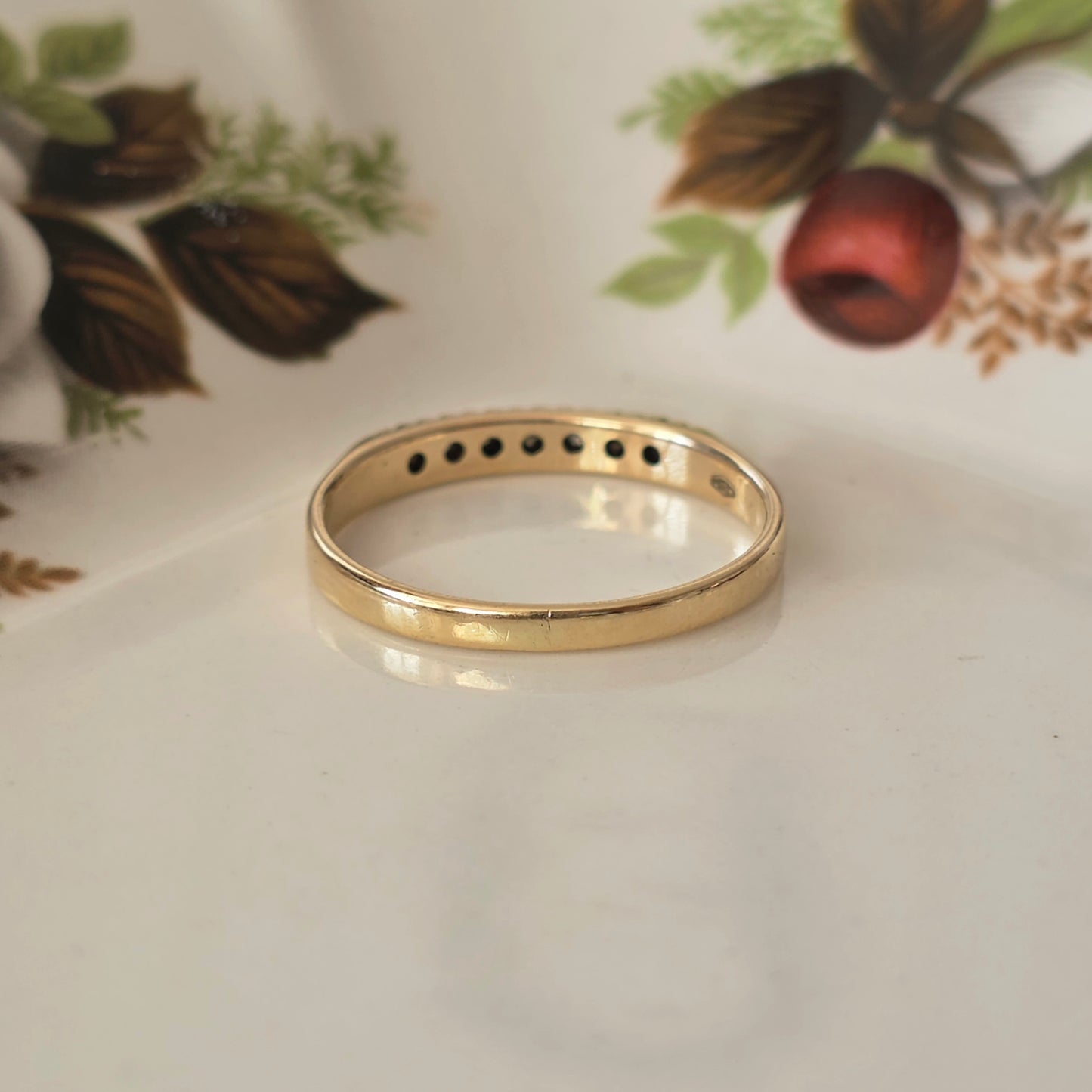 Vintage 14k gouden ring met diamanten 0.07ct