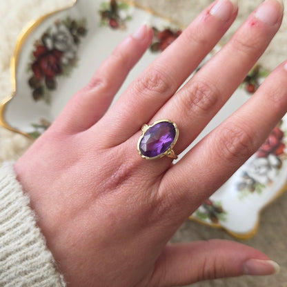 Vintage 14k gouden ring alexandriet
