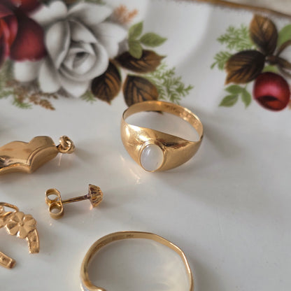 Vintage 18k ring met maansteen
