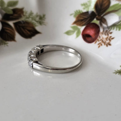 Vintage 14k witgouden ring met 5 diamanten 0.5ct