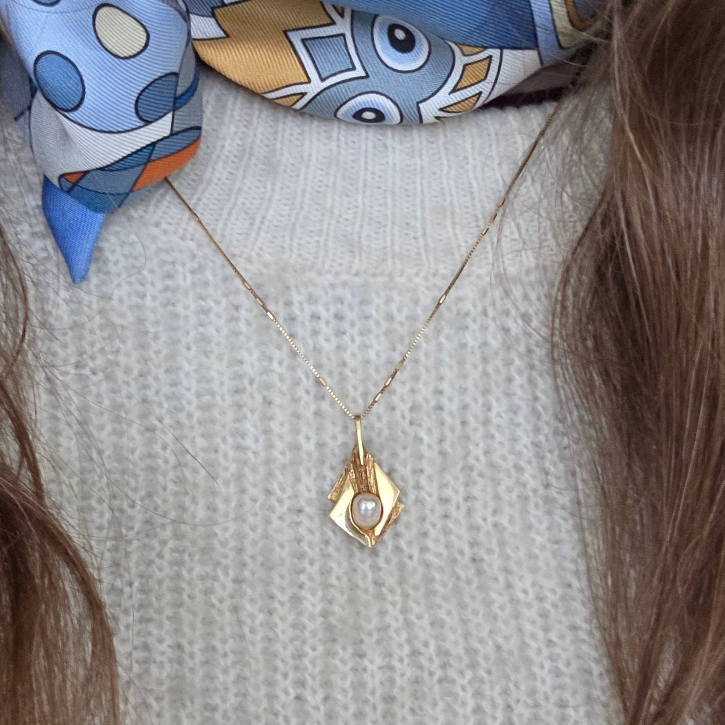 Vintage 14k gouden hanger parel