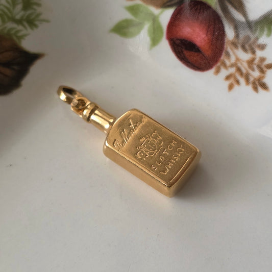 Vintage 18k gouden hanger whisky fles