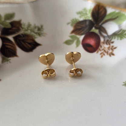 Vintage 18k gouden oorstekers sparkle hart