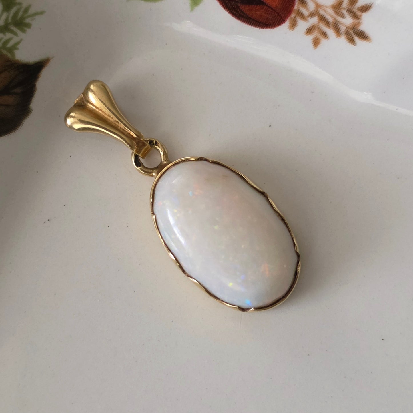 Vintage 14k gouden hanger met opaal