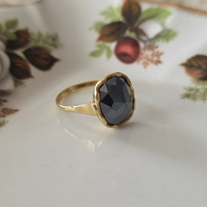 Vintage 14k gouden ring hematiet