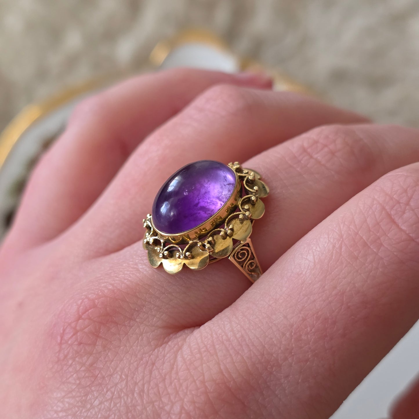 Vintage 14k gouden ring amethist