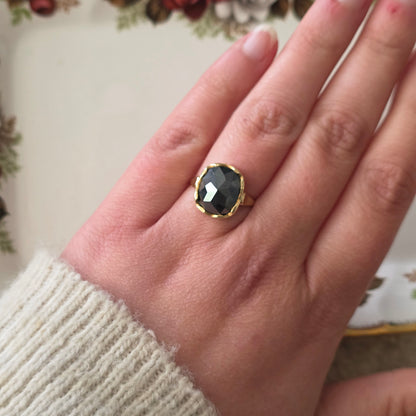 Vintage 14k gouden ring hematiet