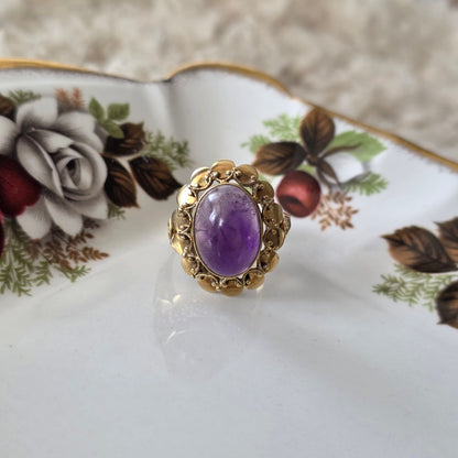 Vintage 14k gouden ring amethist