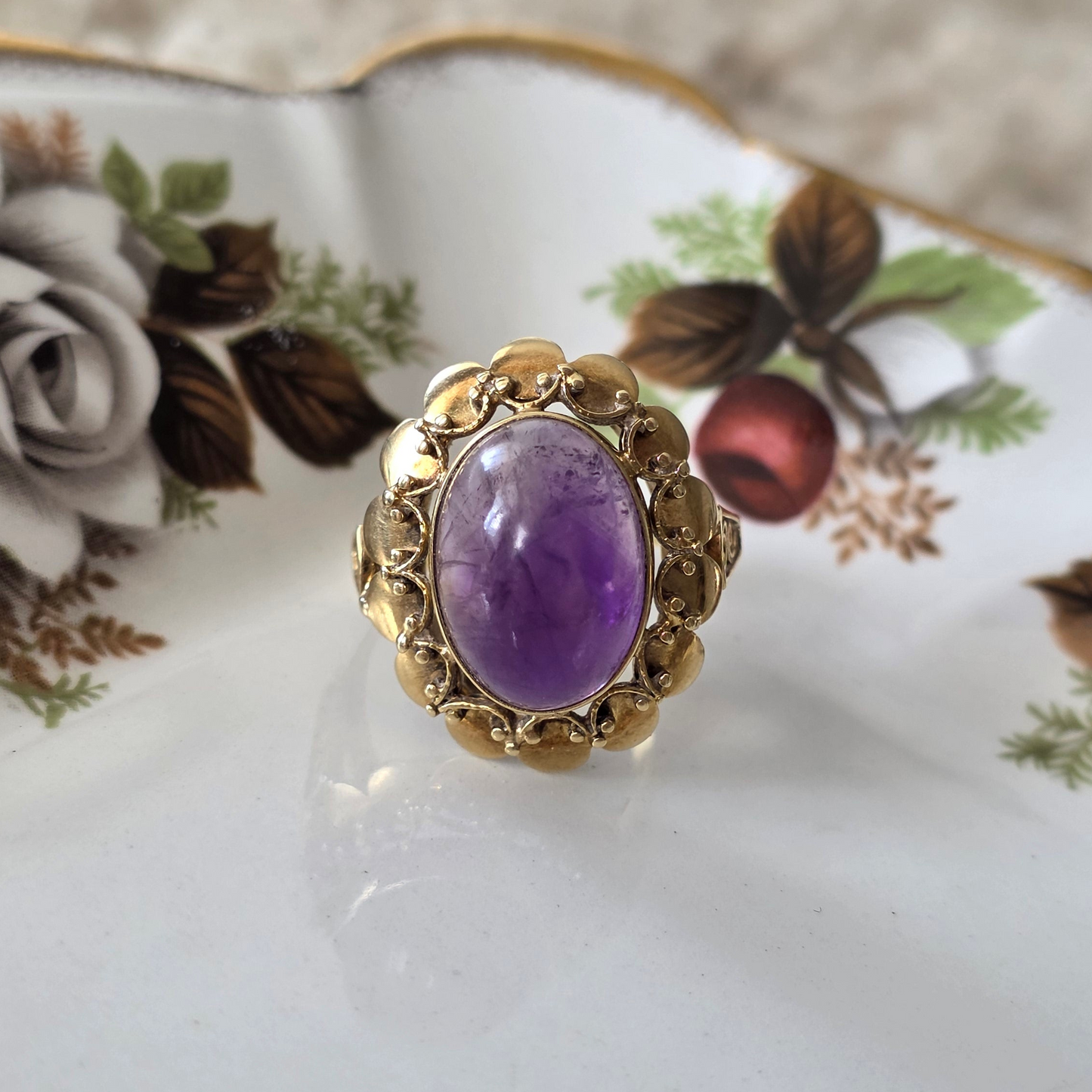 Vintage 14k gouden ring amethist