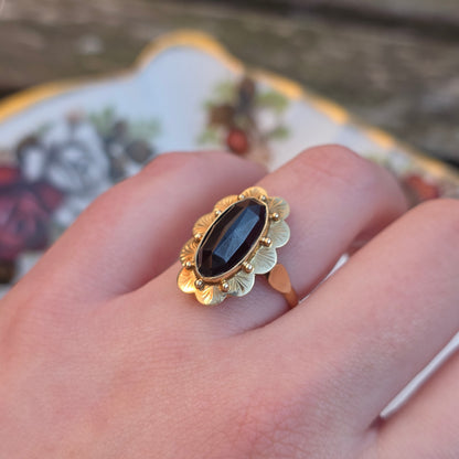 Vintage 14k gouden ring granaat
