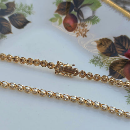Vintage 14k geel gouden diamant tennisarmband 1ct