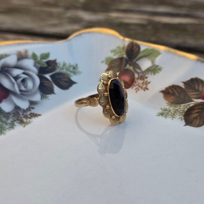 Vintage 14k gouden ring granaat