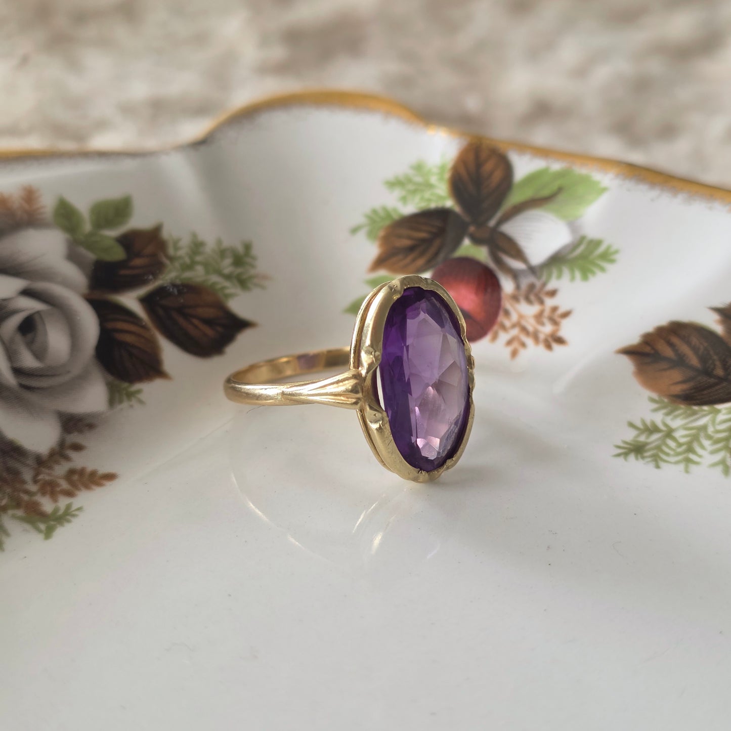 Vintage 14k gouden ring alexandriet