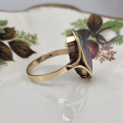 Vintage 9k ring met opaal