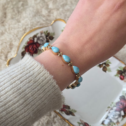 Vintage 14k gouden armband larimar