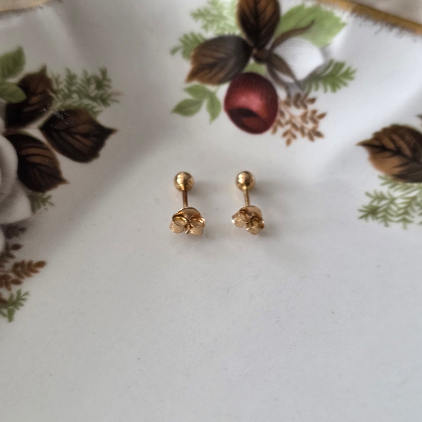Vintage 18k gouden oorstekers dot