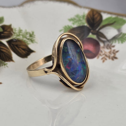 Vintage 9k ring met opaal