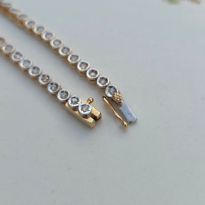 Vintage 14k wit gouden diamant tennisarmband