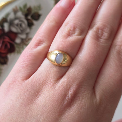 Vintage 18k ring met maansteen
