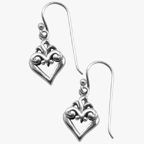 Barse Zilver Oorhangers Scroll Hart