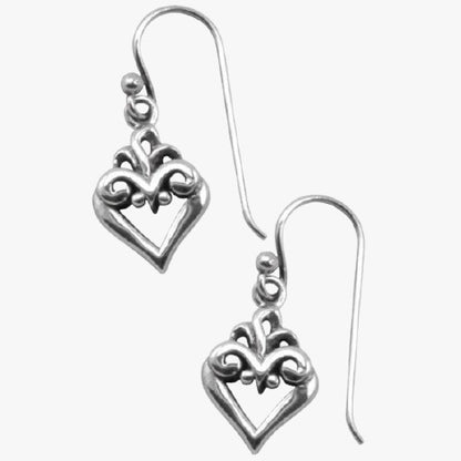 Barse Zilver Oorhangers Scroll Hart