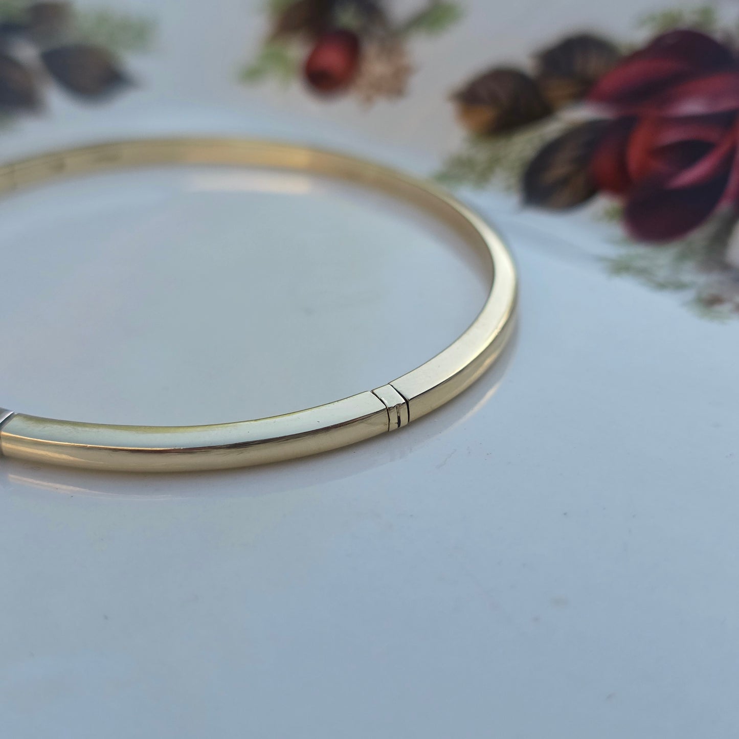 Vintage 14k gouden bangle armband met 13 diamanten