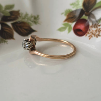Antique 14k gold ring with 0.36ct diamonds