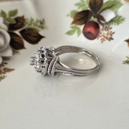 Vintage 18k witgouden ring met diamanten 0.56ct
