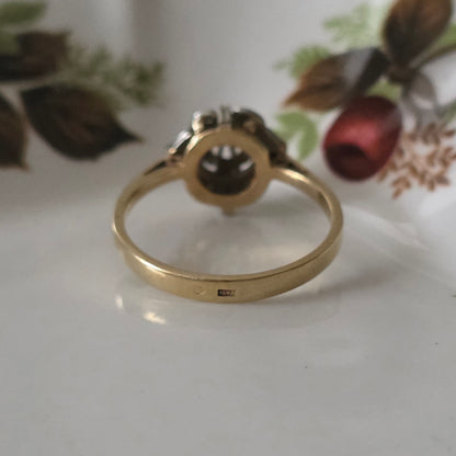 Vintage 14k gouden ring met diamanten