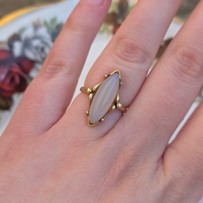 Vintage 14k gouden ring maansteen