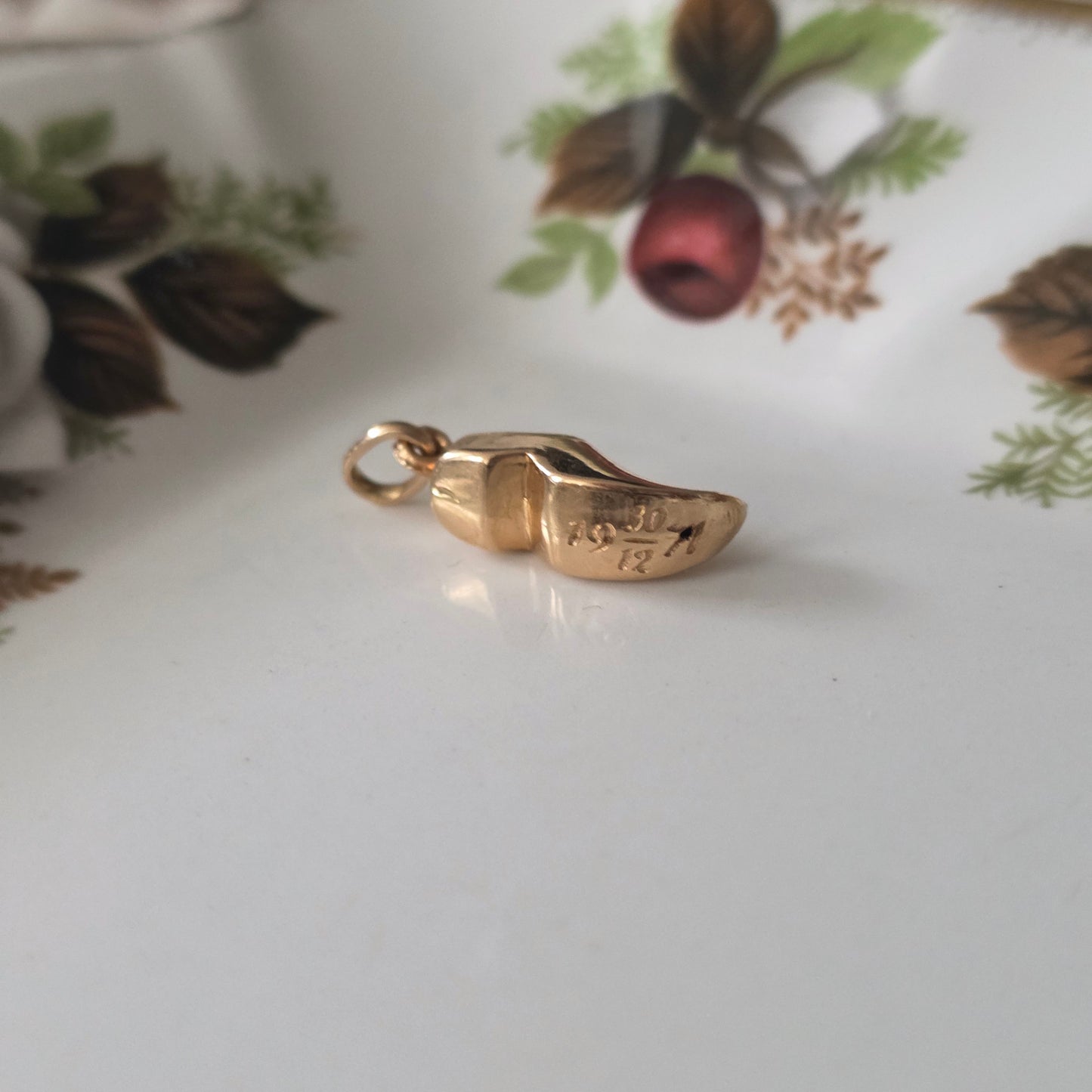 Vintage 18k gouden hanger klomp