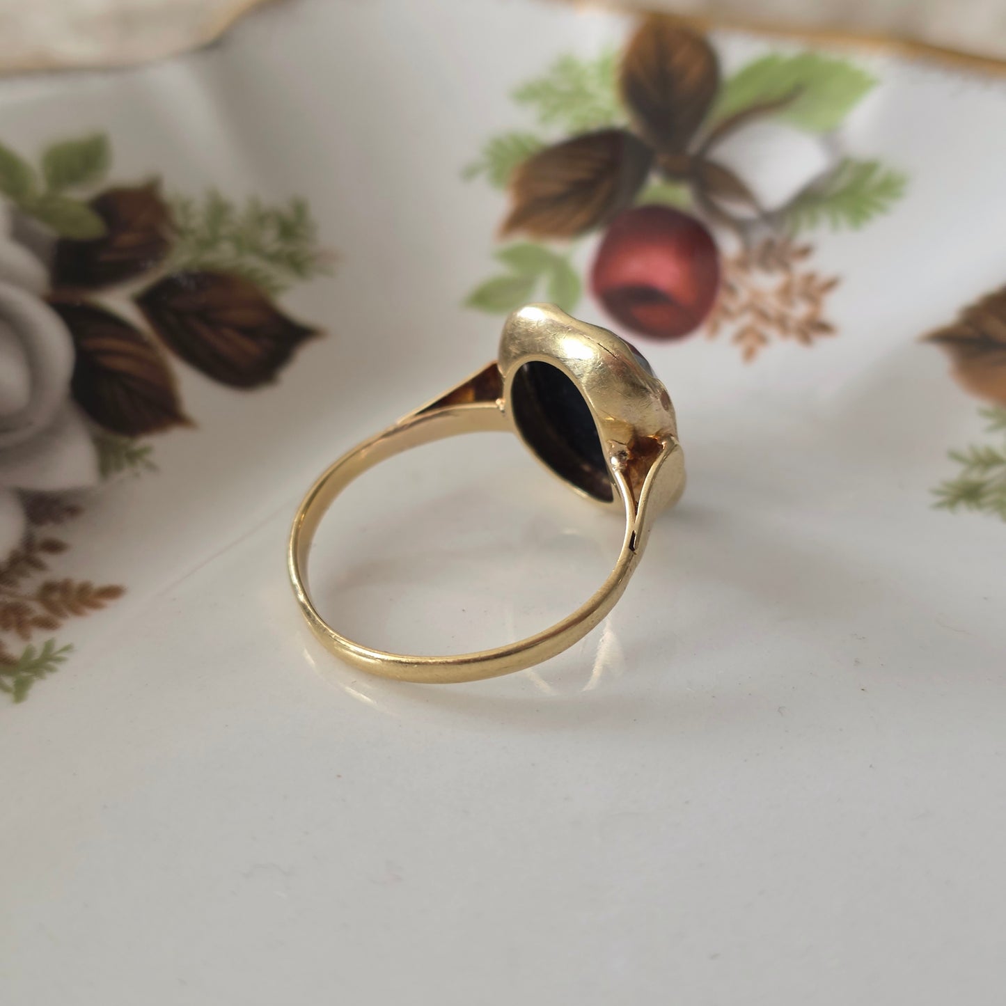 Vintage 14k gouden ring hematiet