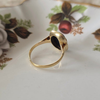 Vintage 14k gouden ring hematiet