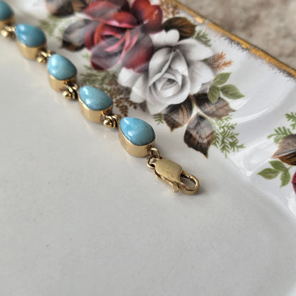 Vintage 14k gouden armband larimar