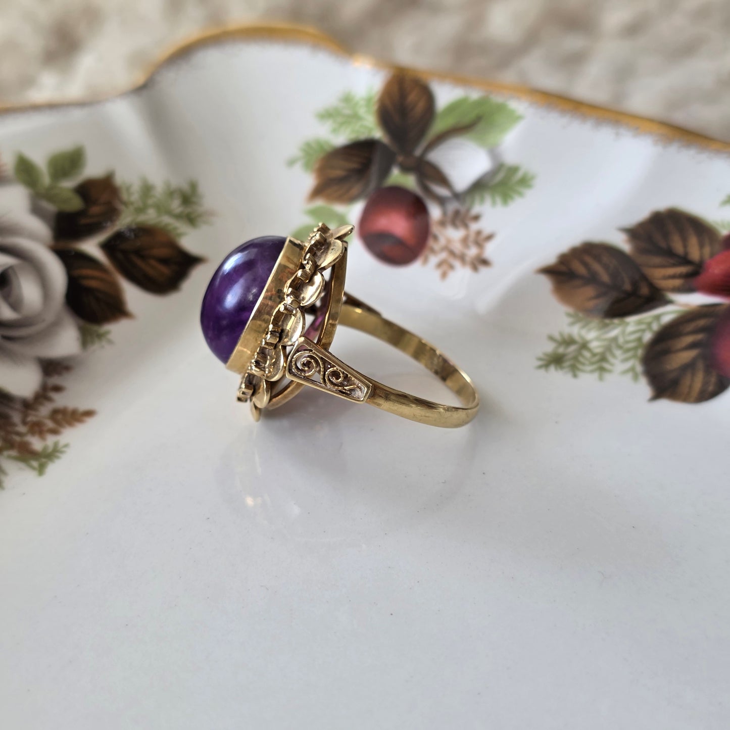 Vintage 14k gouden ring amethist