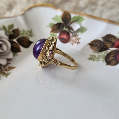 Vintage 14k gouden ring amethist