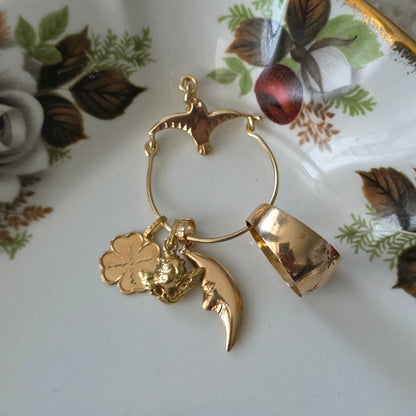 Vintage 18k gouden hanger klavertje vier